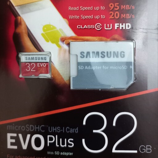 کارت حافظه microSDHC مدل Evo Plus کلاس 10 استاندارد UHS-I U1 سرعت 95MBps ظرفیت 32 گیگابایت به همراه آداپتور SD