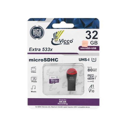 کارت حافظه ویکو من مدل microSDHC Vicco Man Extre533X UHS-I U1 Class 10 80MBps – 32GB